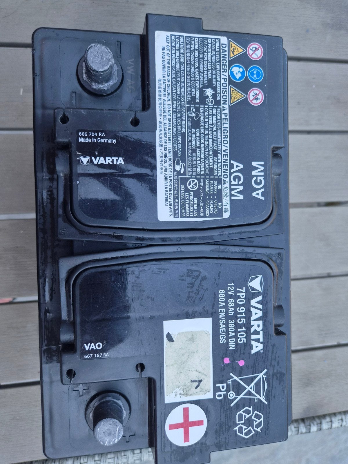 Varta VW AG Accu 12V 68Ah 380A DIN 680A EN/SAE/GS, Ophalen
