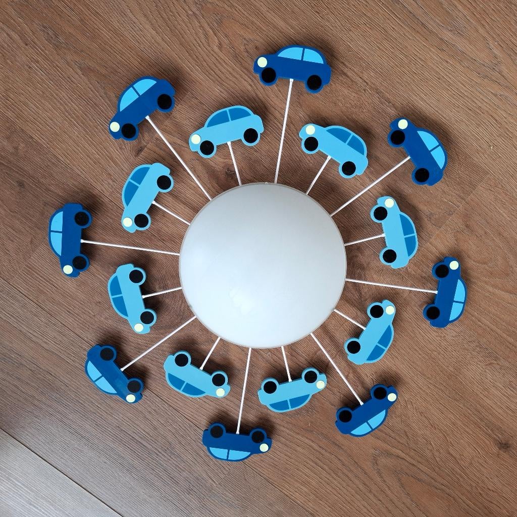 Plafond of wandlamp met autootjes, Huis en Inrichting, Lampen | Plafondlampen, Ophalen, Zo goed als nieuw