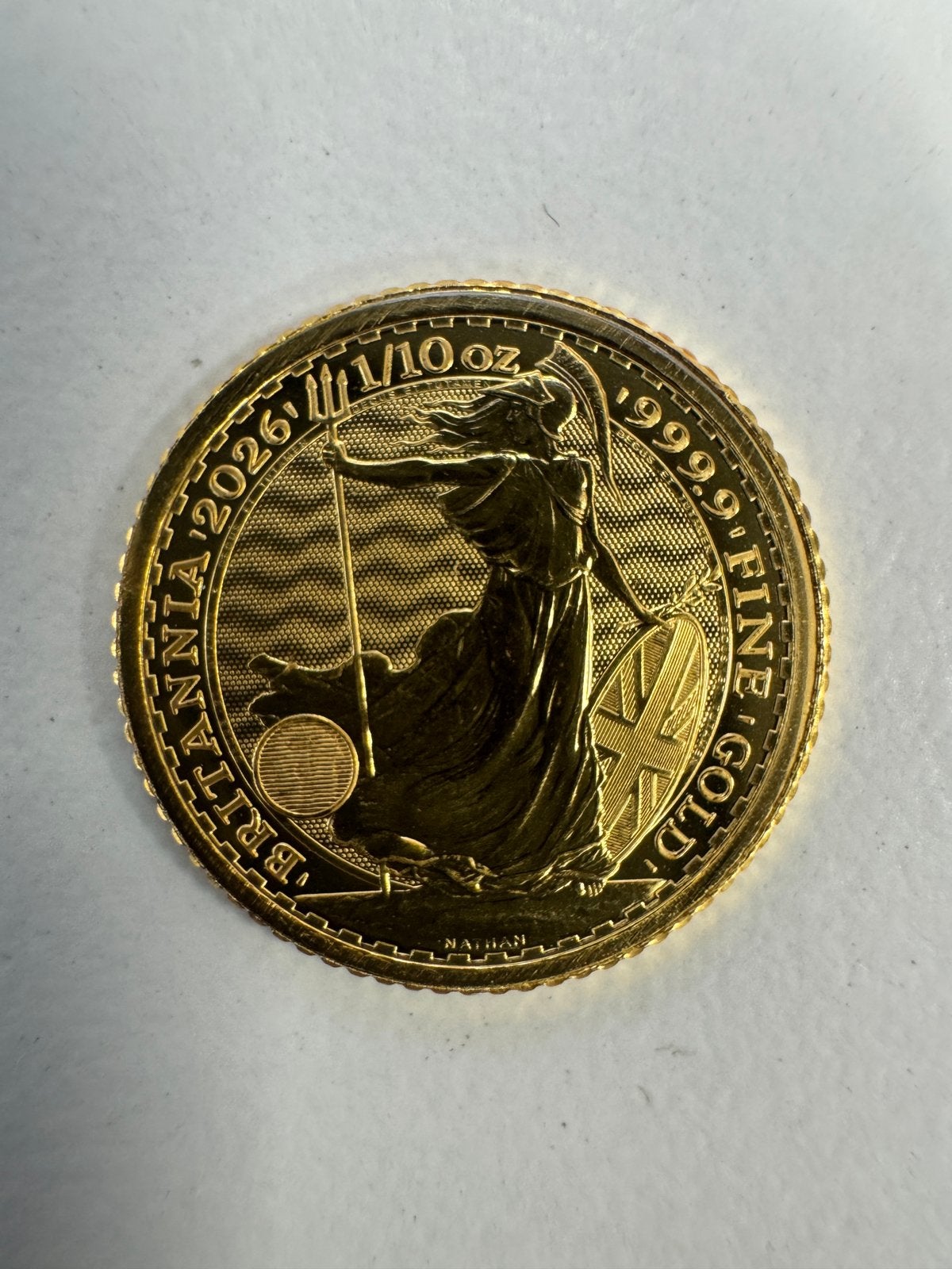 1/10 ounce gouden munt Britannia 2026 999.9, Ophalen of Verzenden, Goud