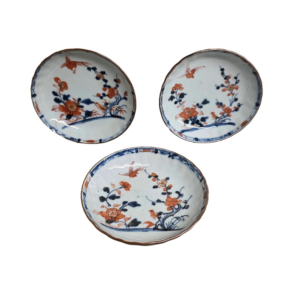Chinese Imari porseleinen cappucijner schoteltjes, 18e eeuw, Antiek en Kunst, Ophalen of Verzenden