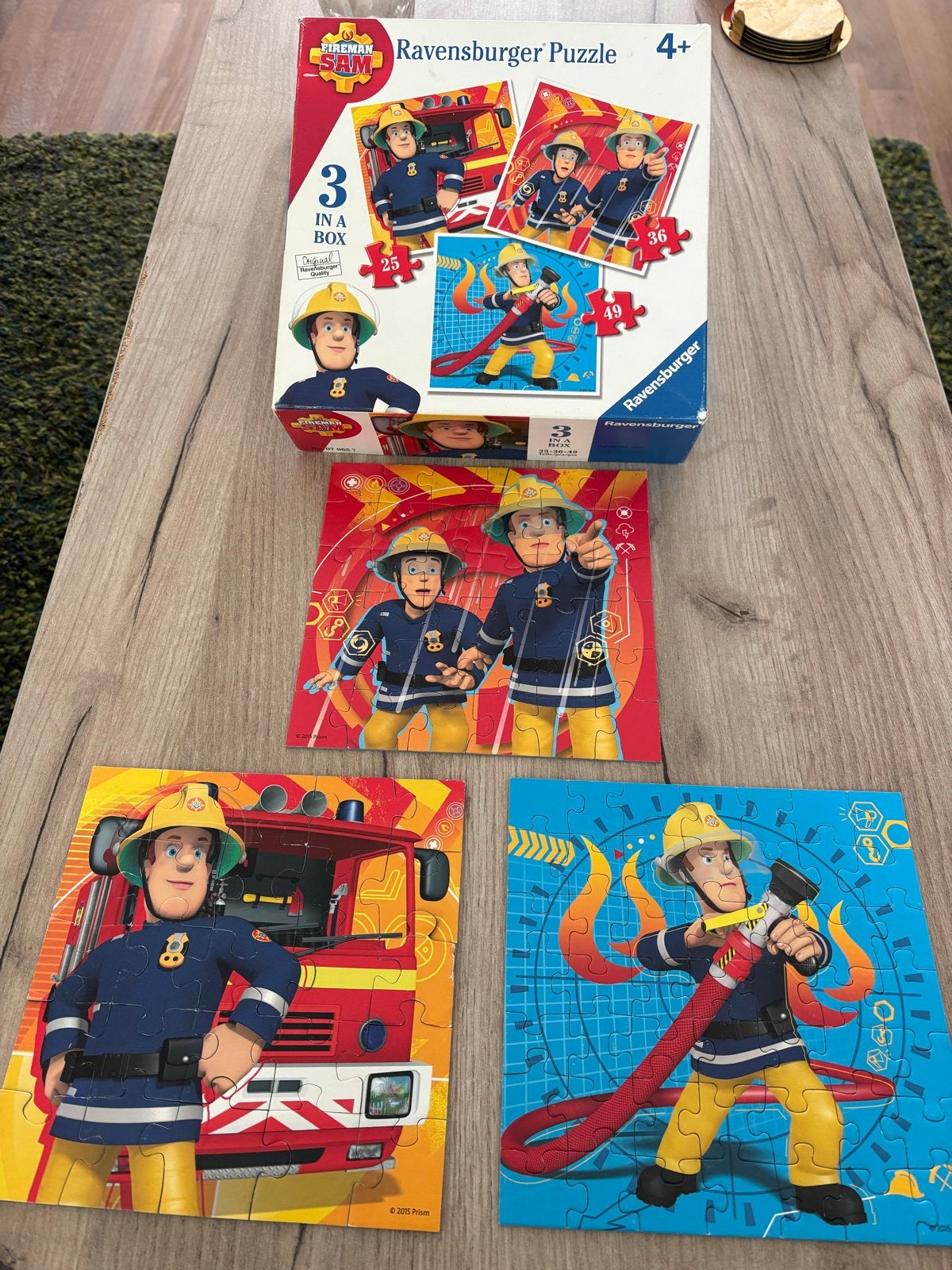 Ravensburger Brandweerman Sam Puzzel Set (3 in 1), Ophalen of Verzenden, 10 tot 50 stukjes, Zo goed als nieuw, 4 tot 6 jaar