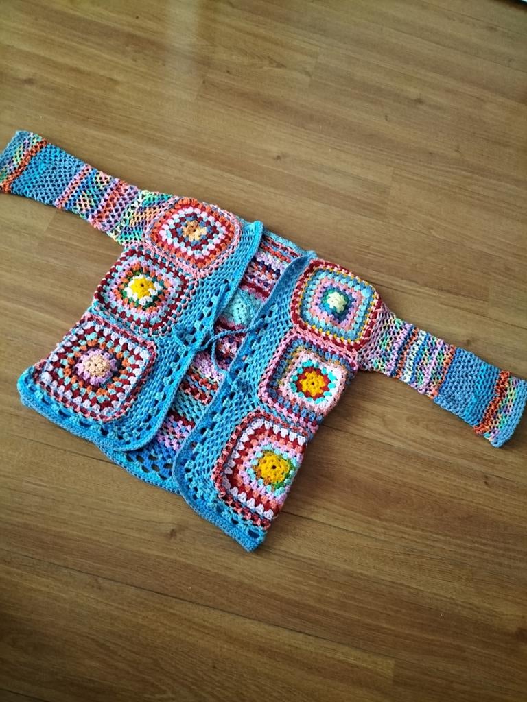 Handgehaakt bohemian vest/jas met.42/44, Ophalen of Verzenden, Nieuw, Maat 42/44 (L)