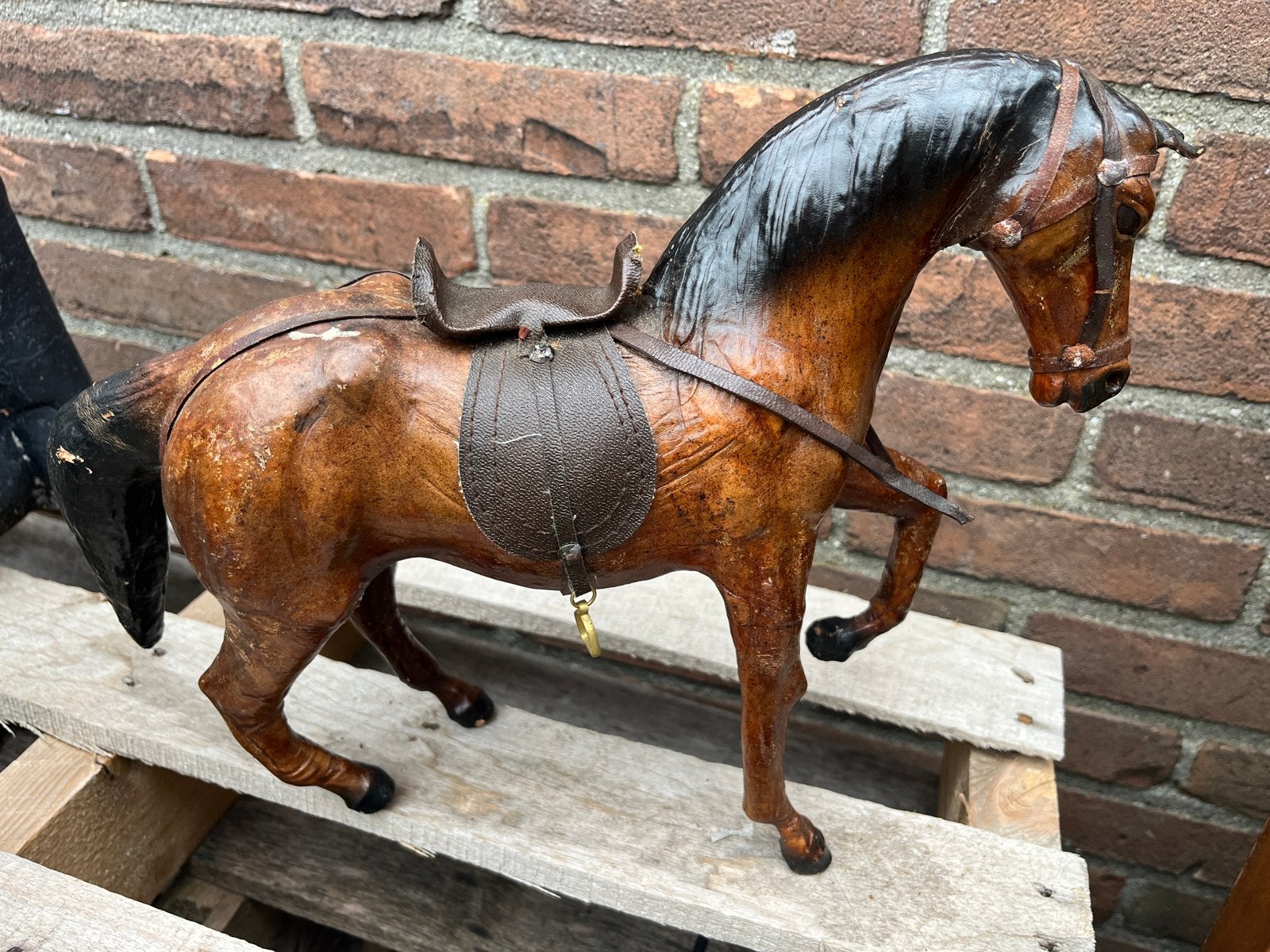 Vintage Lederen Paard Decoratie, Ophalen of Verzenden