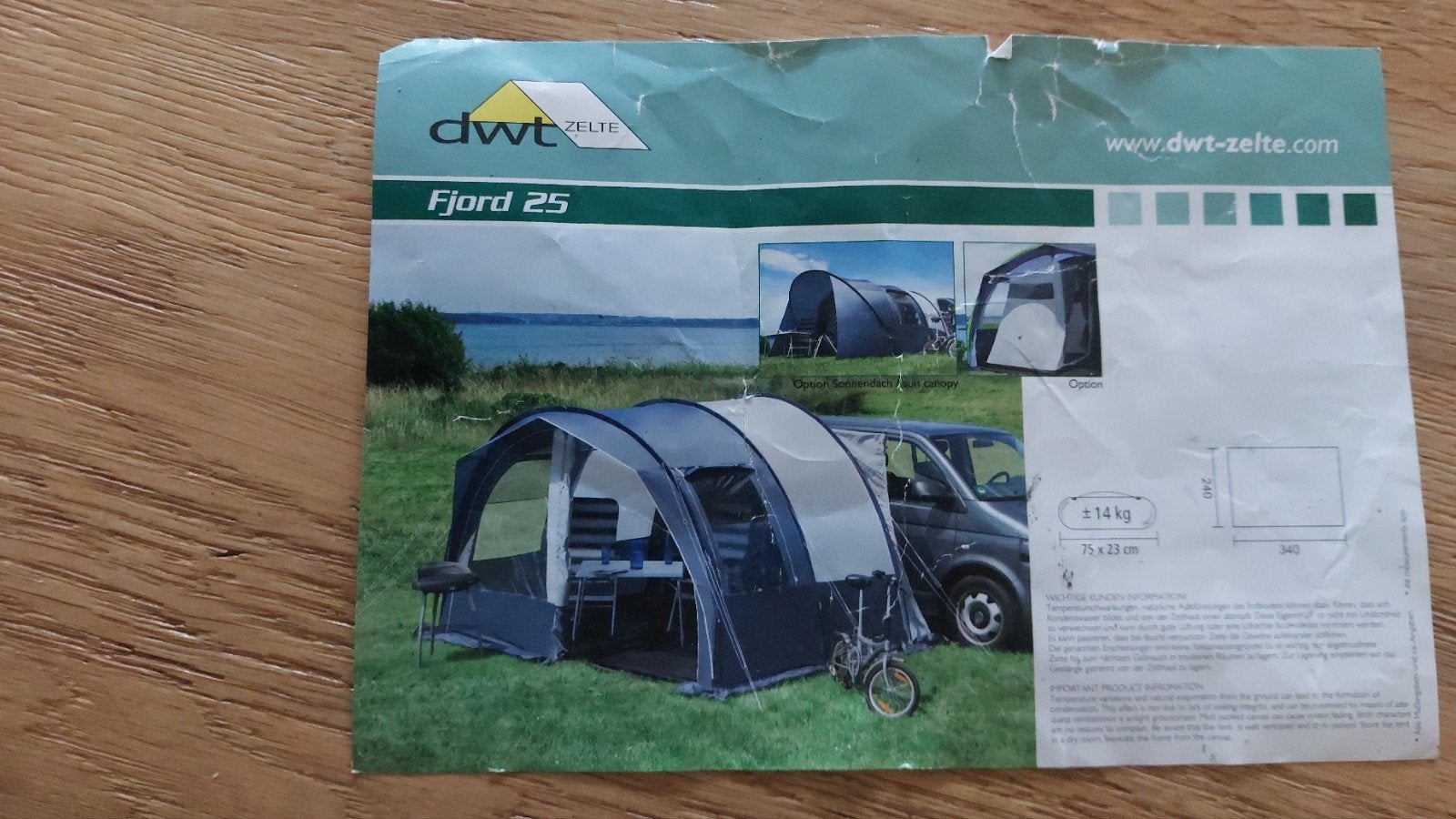 DWT Zelte Fjord 25 Voortent - Ideaal voor Camper/Bus, Ophalen of Verzenden, Tot en met 2