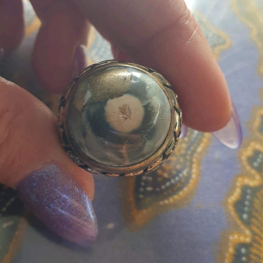 Ring maat 19.75 batu akik Puser Bumi Indonesië, Ophalen of Verzenden, Nieuw, 19 tot 20, Zilver