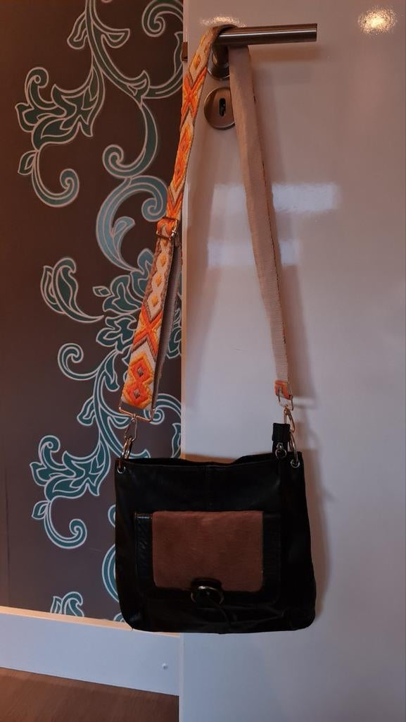 Vintage leren schoudertas, Sieraden, Tassen en Uiterlijk, Tassen | Damestassen, Ophalen of Verzenden, Zo goed als nieuw, Bruin