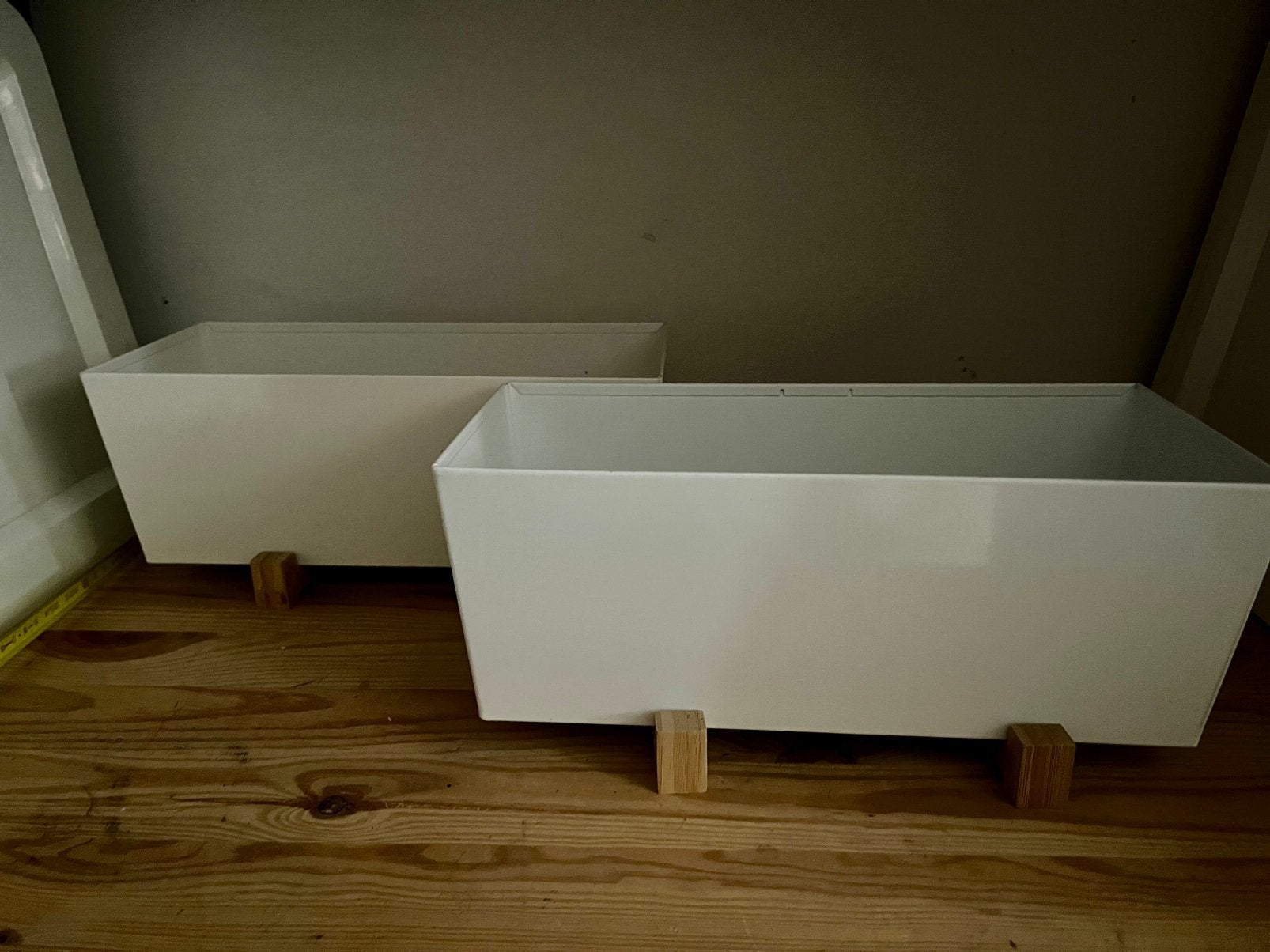 2x IKEA BITTERGURKA plantenbak wit bamboe – 32 cm, Minder dan 30 cm, Minder dan 60 cm, Ophalen of Verzenden, Zo goed als nieuw