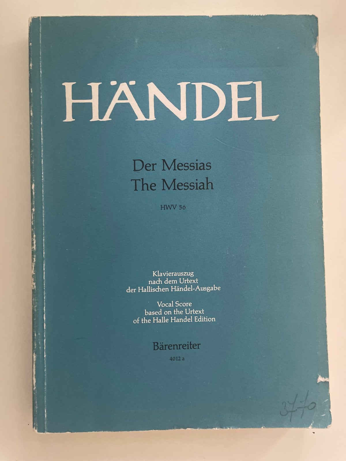 Händel - Der Messias / The Messiah HWV 56 - Vocal Score, Muziek en Instrumenten, Bladmuziek, Gebruikt, Klassiek, Ophalen of Verzenden