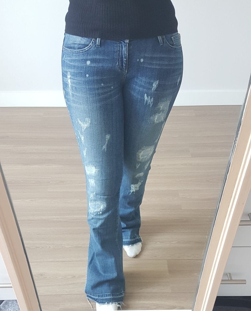 Guess Jeans Spijkerbroek 31 Wasted Ripped Brede Wijde Pijpen, Kleding | Dames, Guess, Nieuw, W30 - W32 (confectie 38/40), Verzenden