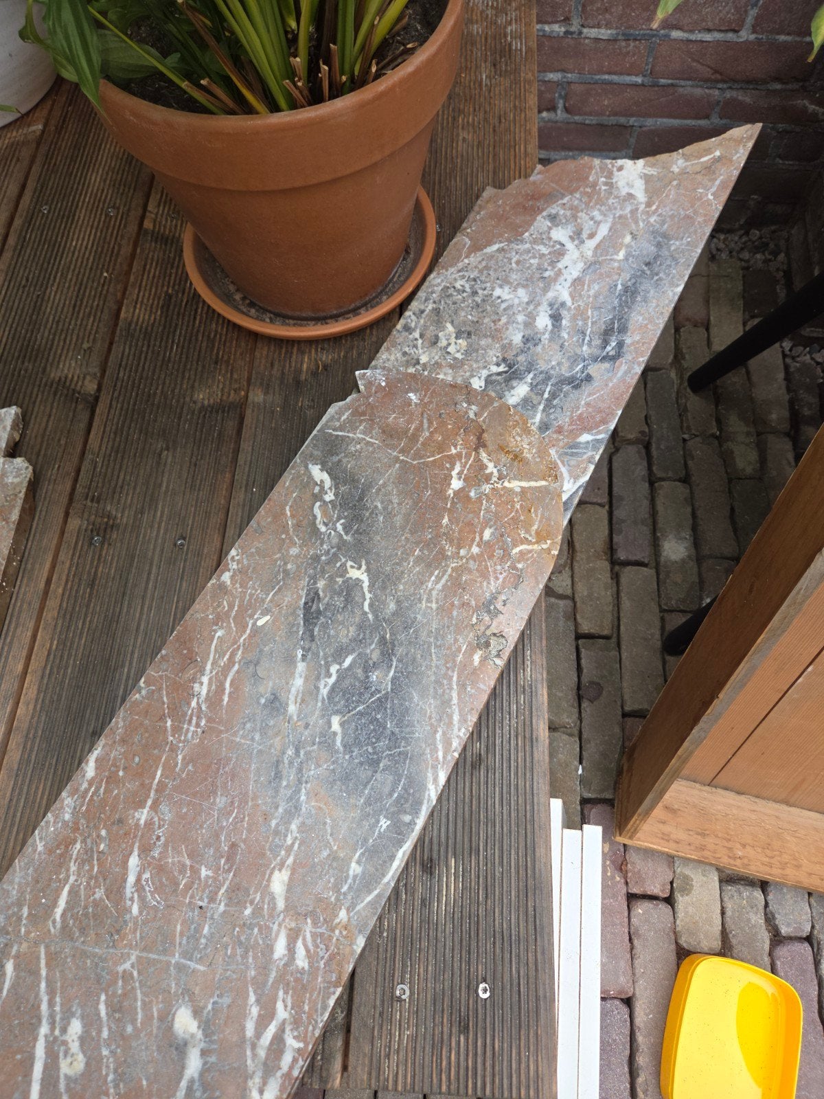 Marmeren vensterbank - Gebroken, Ophalen, 60 cm of meer, Gebruikt, Overige typen