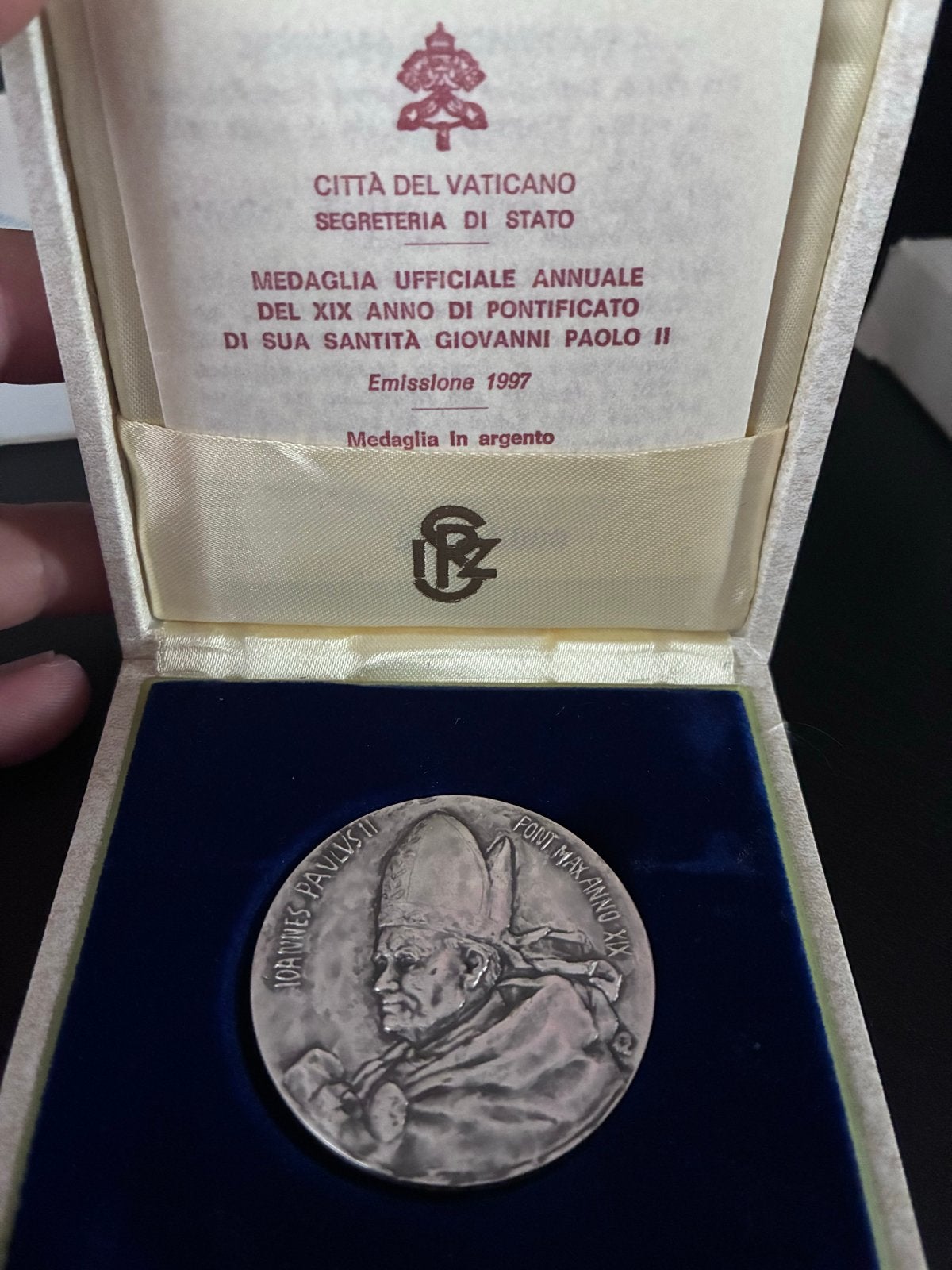 Zilveren Medaille Paus Johannes Paulus II - Emissie 1997, Ophalen of Verzenden