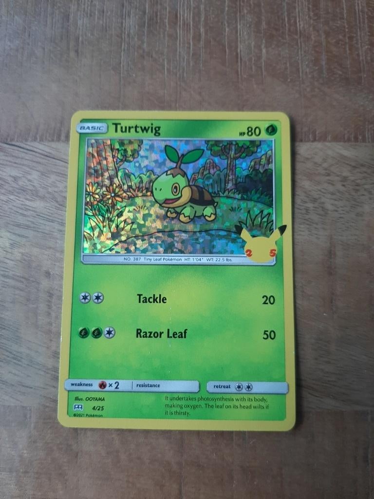 Turtwig #4, Confetti Holo, Pokemon McDonalds 2021, Ophalen of Verzenden, Zo goed als nieuw, Losse kaart