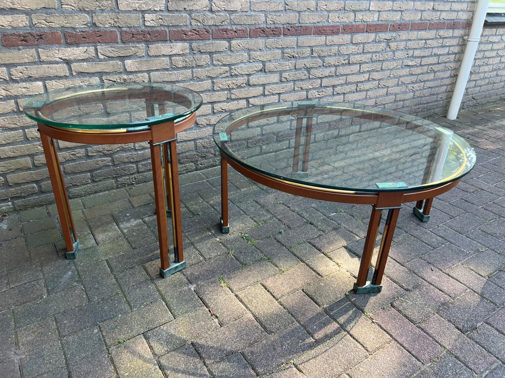 Te Koop : Salontafel Bijzettafeltje Rond Metaal Messing, Huis en Inrichting, Ophalen, 50 – 75, 50 tot 100 cm, Rond
