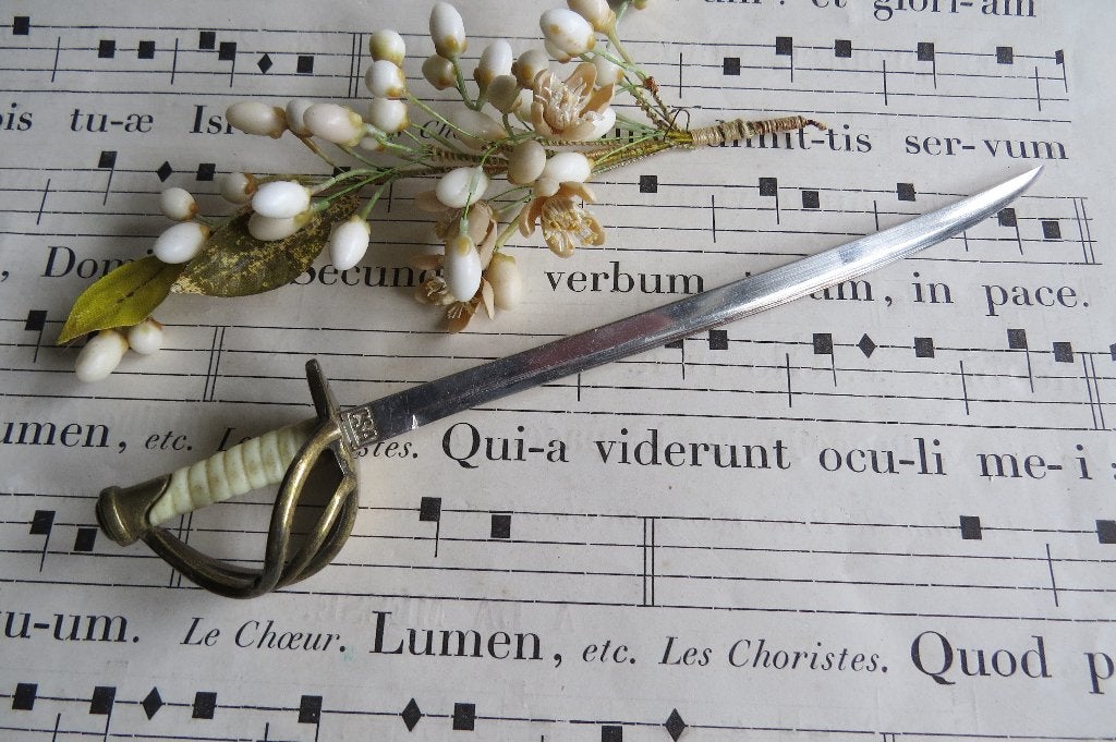 Leuke antieke  sabel vorm briefopener, Ophalen of Verzenden
