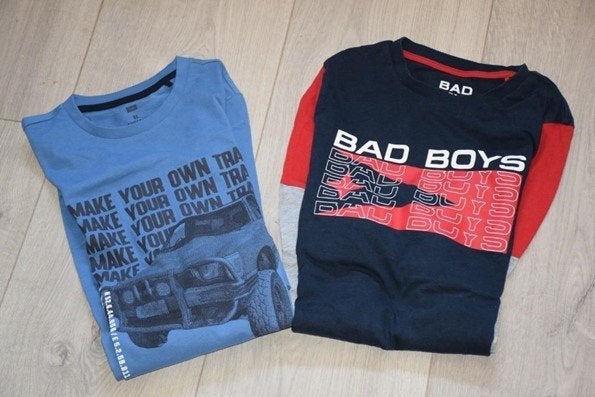 Set met twee jongens shirts met lange mouwen – Maat 146, WE, Ophalen of Verzenden, Zo goed als nieuw, Shirt of Longsleeve