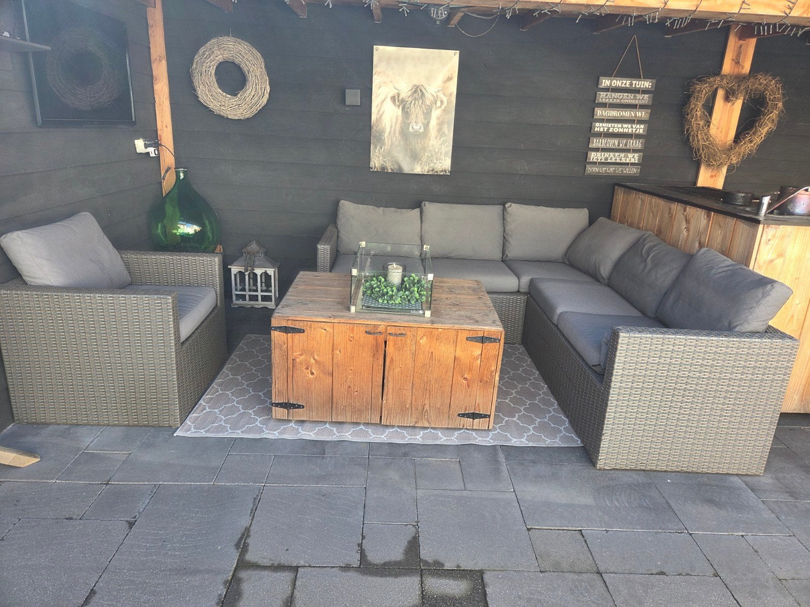 Complete Wicker Loungeset, Gebruikt, Meer dan 8 zitplaatsen, Ophalen of Verzenden, Loungeset