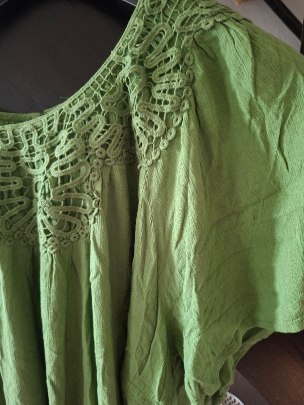 Groen shirt met kanten details, maat 58, Kleding | Dames, T-shirts, Maat 46/48 (XL) of groter, Ophalen of Verzenden, Korte mouw