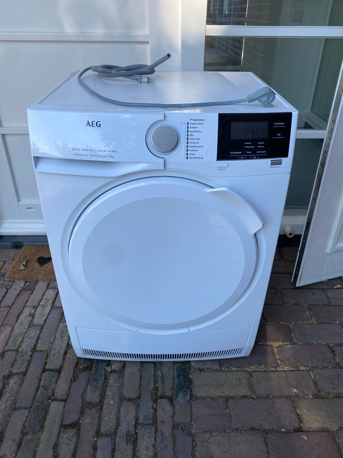 Met klein defect: AEG Lavatherm 6000 Series ProSense 7kg, Ophalen, 6 tot 8 kg, Zo goed als nieuw, Voorlader
