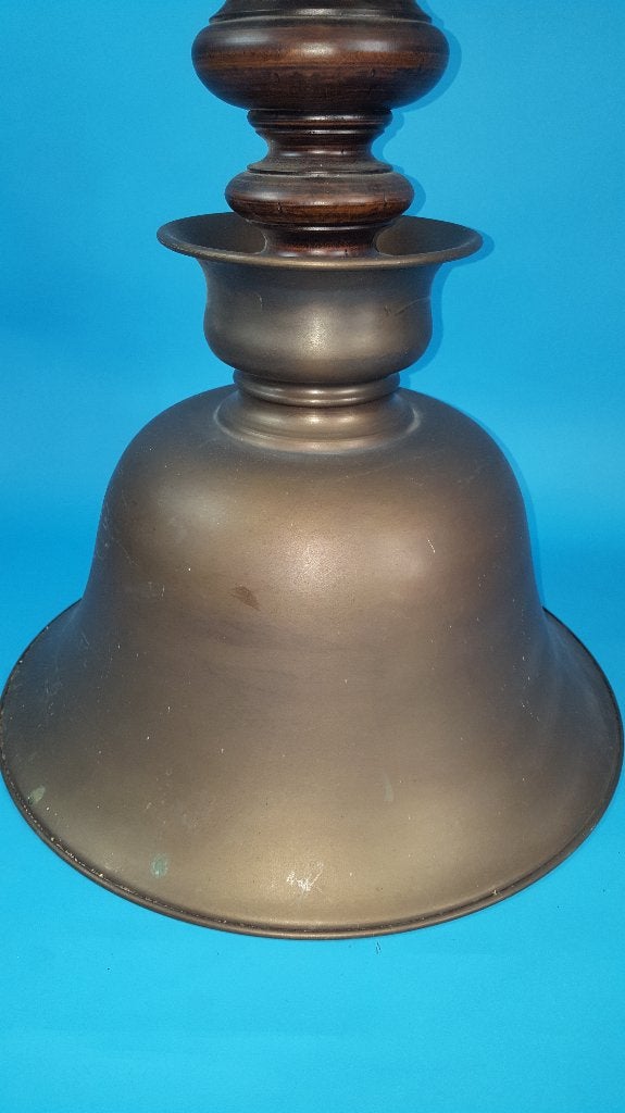 Grote antieke industriële koperen hanglamp, grote kap. S4, Huis en Inrichting, Lampen | Hanglampen, Tweedehands verkoop, Tweedehands verkoop
