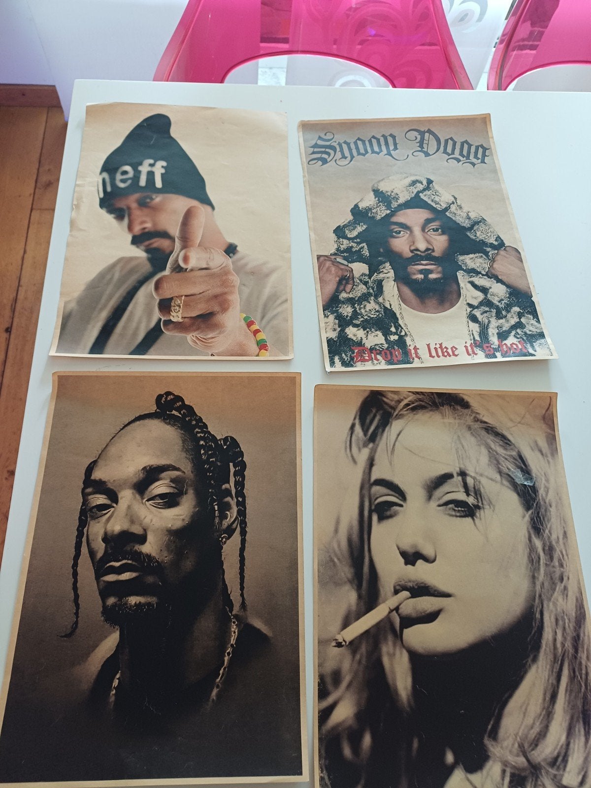 Diverse posters: Michael Jackson, Snoop Dogg, Angelina Jolie, A4 of kleiner, Ophalen of Verzenden, Muziek, Rechthoekig Staand