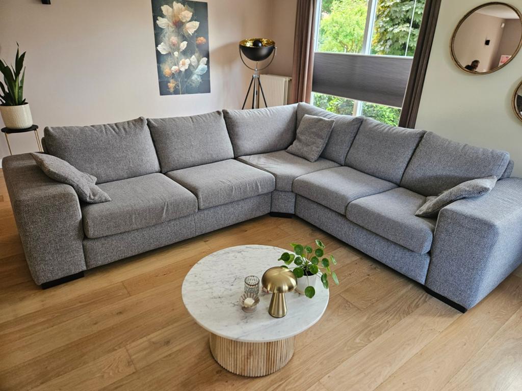 Hoekbank - stof grijs gemêleerd - Pronto, Huis en Inrichting, Ophalen, Gebruikt, Stof