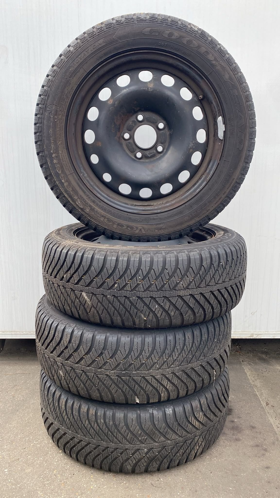 Ford Transit Connect Allseason Banden Set 215-55-16 5x108, Auto-onderdelen, Banden en Velgen, Gebruikt, -, -, Banden en Velgen