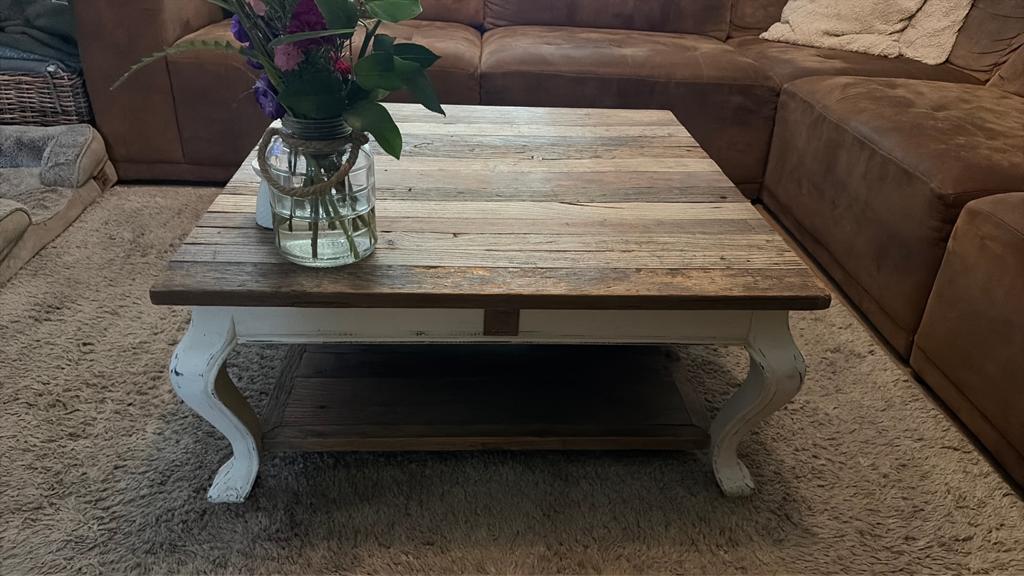 Riviera Maison salontafel 90x90cm, Ophalen, 50 tot 100 cm, Vierkant, 50 tot 100 cm