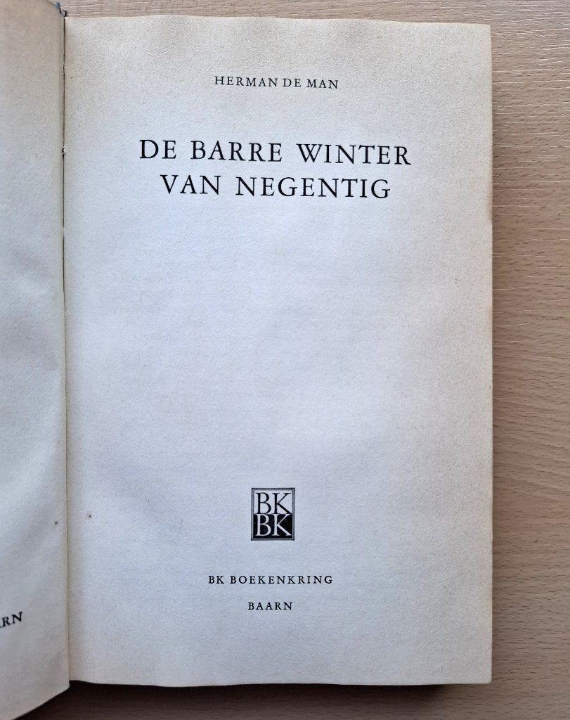 Boek "De barre winter van negentig" (1936) - Herman de Man, Ophalen of Verzenden, Gelezen, Herman de Man