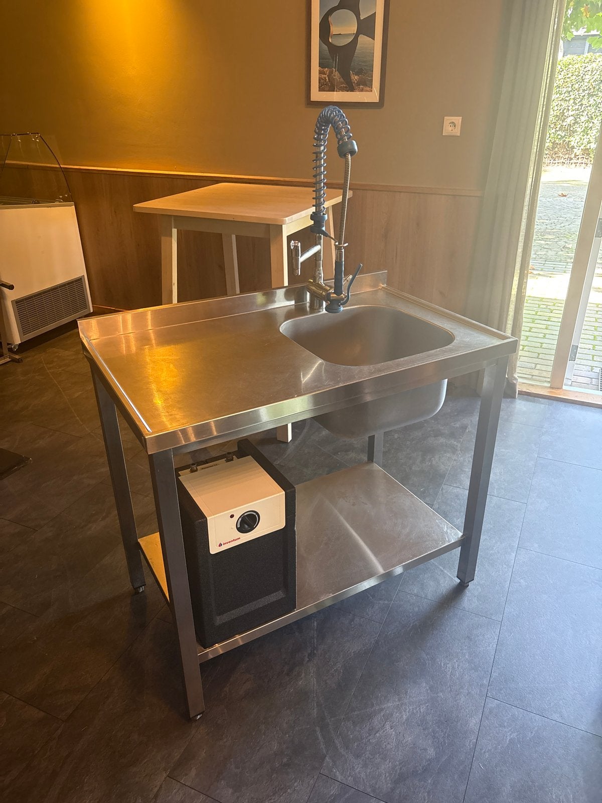 Spoelkraan met boiler voor horeca - RVS spoeltafel, Ophalen of Verzenden, Gebruikt