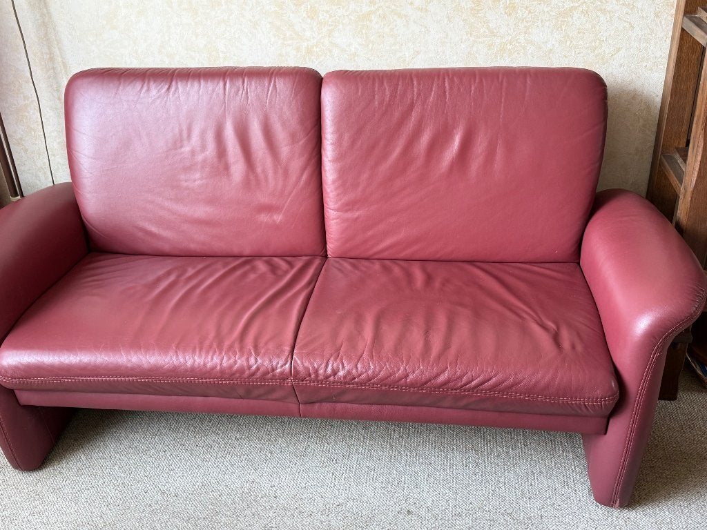 Bank, Huis en Inrichting, Ophalen, Gebruikt, Tweepersoons, Leer