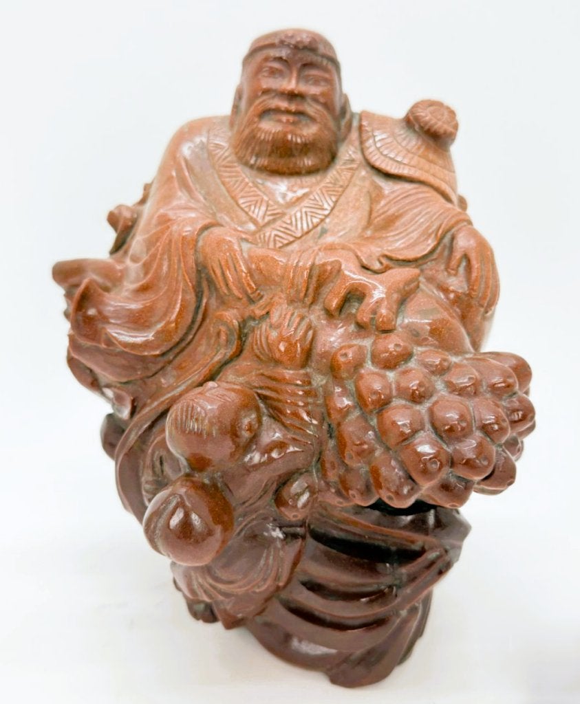Boeddha beeld van oranje Goudsteen, groot., Antiek en Kunst, Ophalen of Verzenden, Beeld