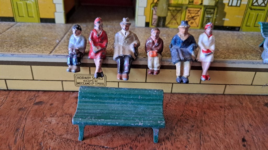 Hb spoor 0 figuren bing hornby marklin zitpassagiers bankje, Ophalen of Verzenden