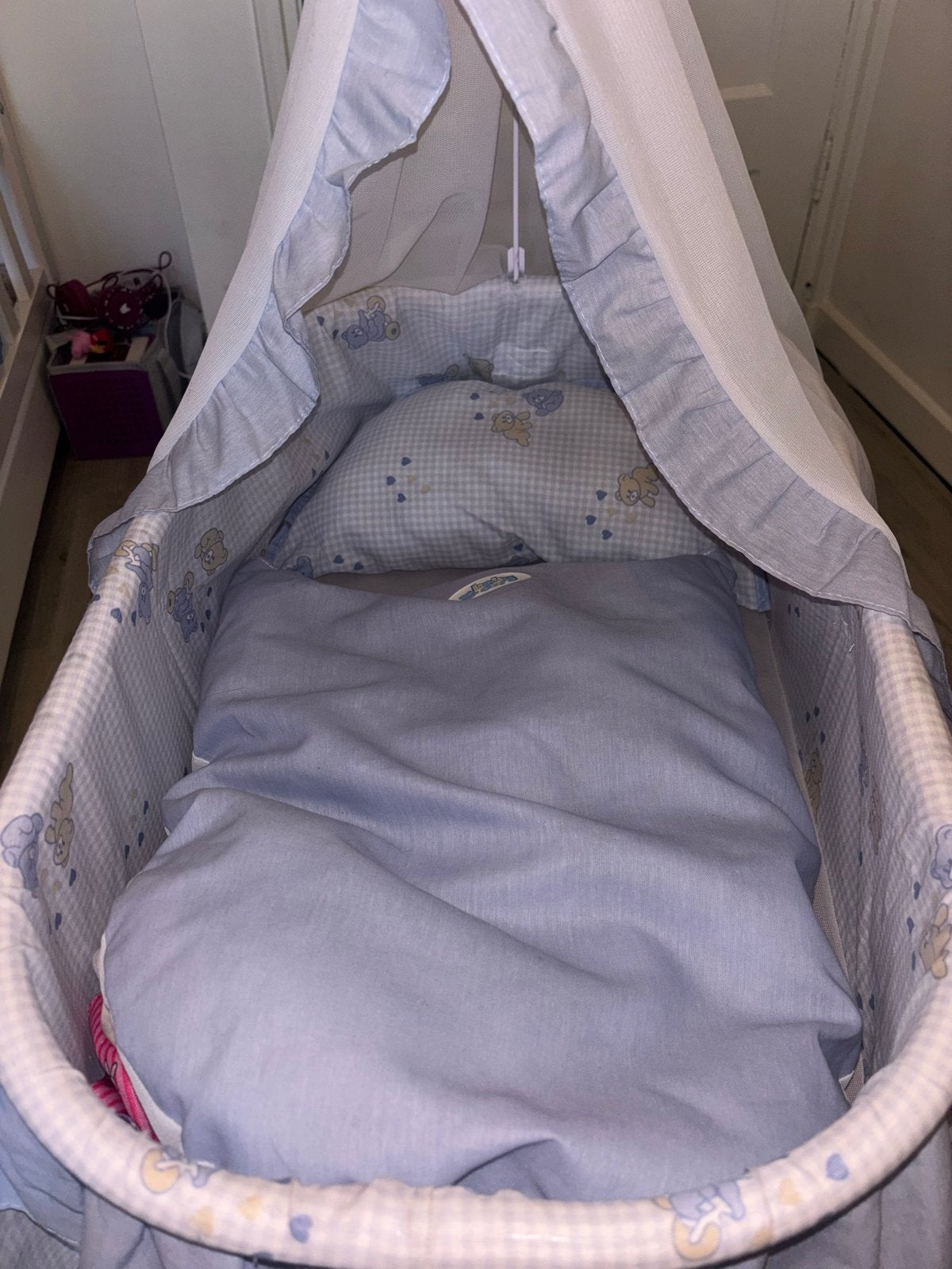 Blauw Baby Born Bedje - Nog in goede staat!, Ophalen of Verzenden, Zo goed als nieuw, Wieg