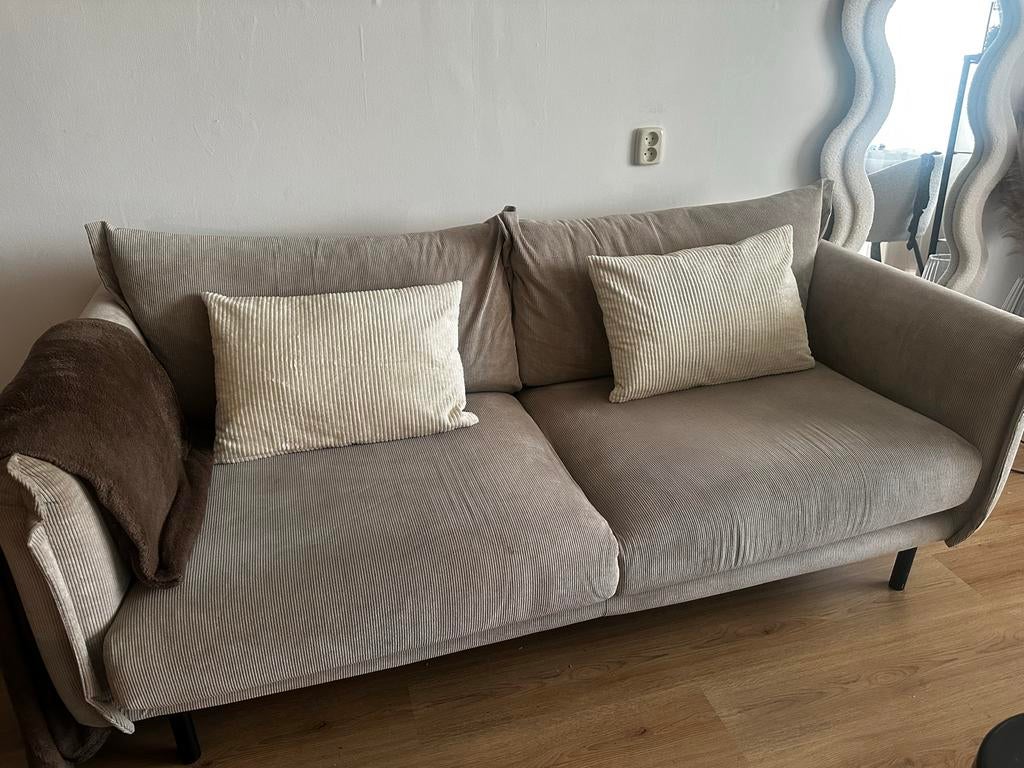 Nette 3-zits bank met wasbare hoezen, Ophalen, Gebruikt, Driepersoons, 75 tot 100 cm