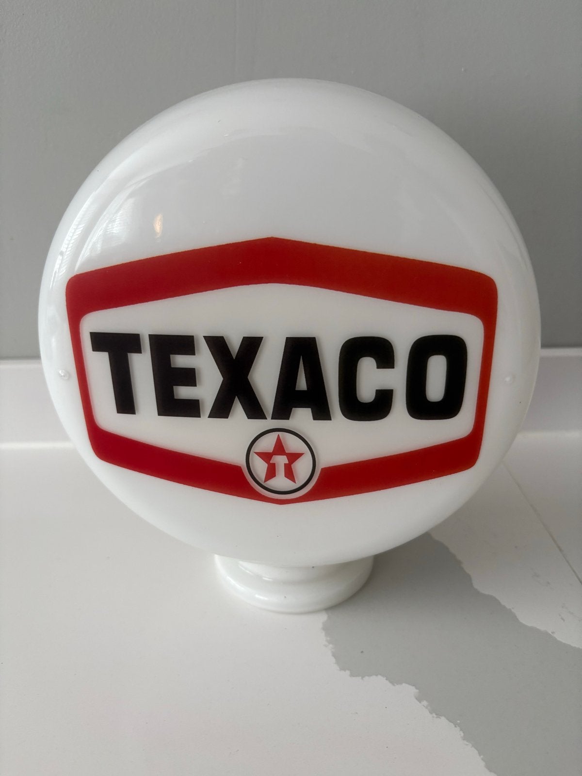 Originele Texaco glazen globe - dubbelzijdig en nieuwstaat, Verzenden, Zo goed als nieuw, Lichtbak of (neon) lamp