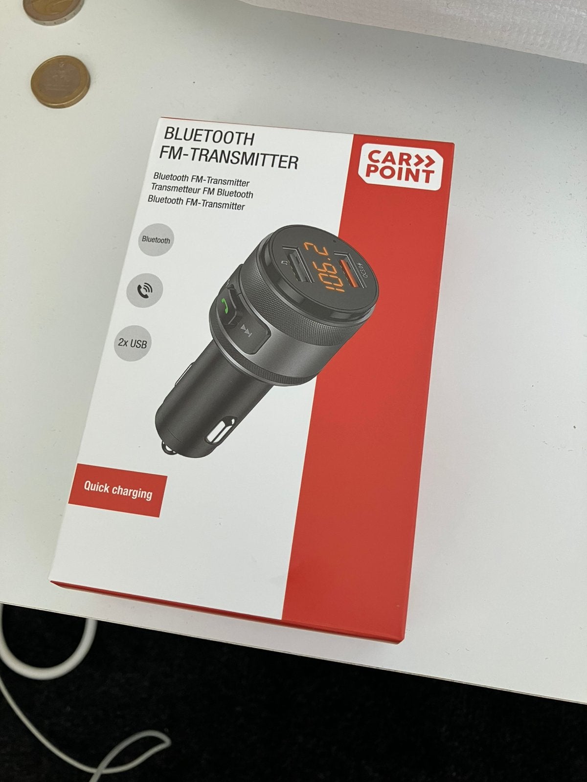carpoint bluetooth fm-transmitter auto, Auto diversen, Carkits, Ophalen of Verzenden, Zo goed als nieuw
