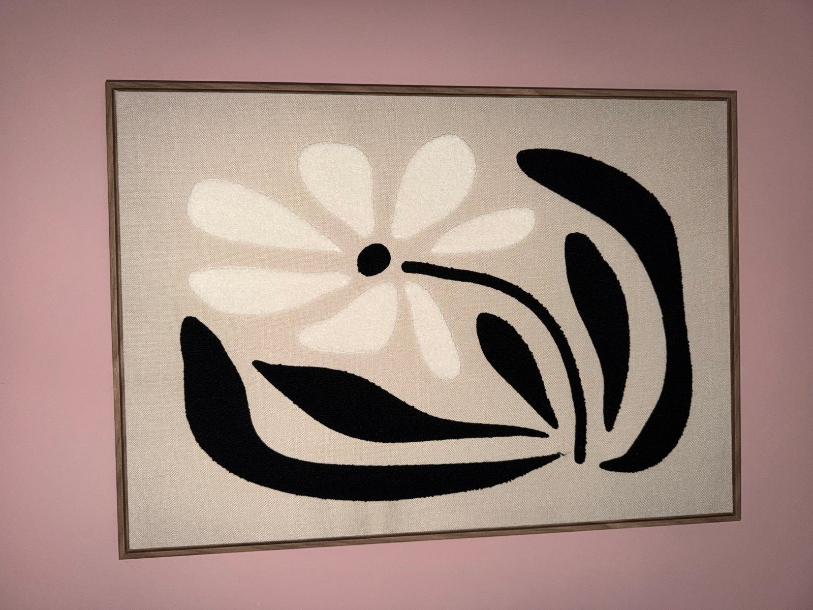 Schilderij met abstracte bloem van de Action, Ophalen, Ingelijst, Textiel, Overige technieken