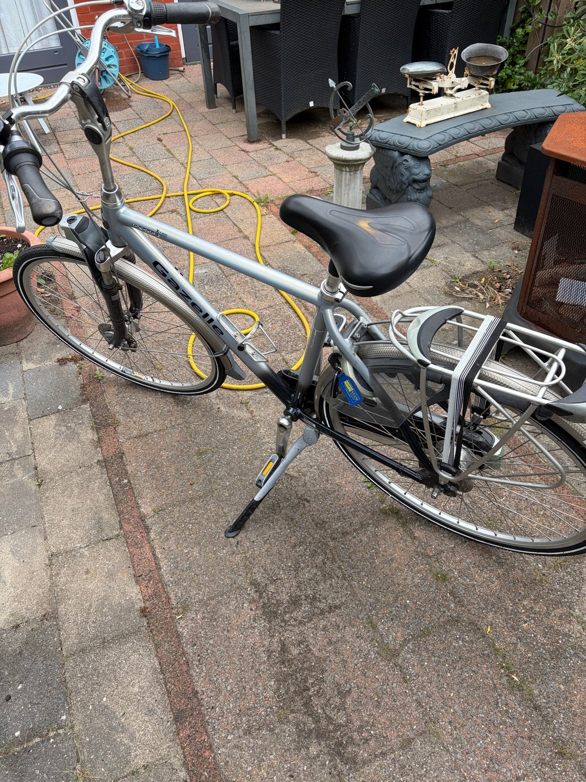 Gazelle heren fiets met voorvering en zadelvering, Ophalen, Gebruikt, Velgrem, Versnellingen