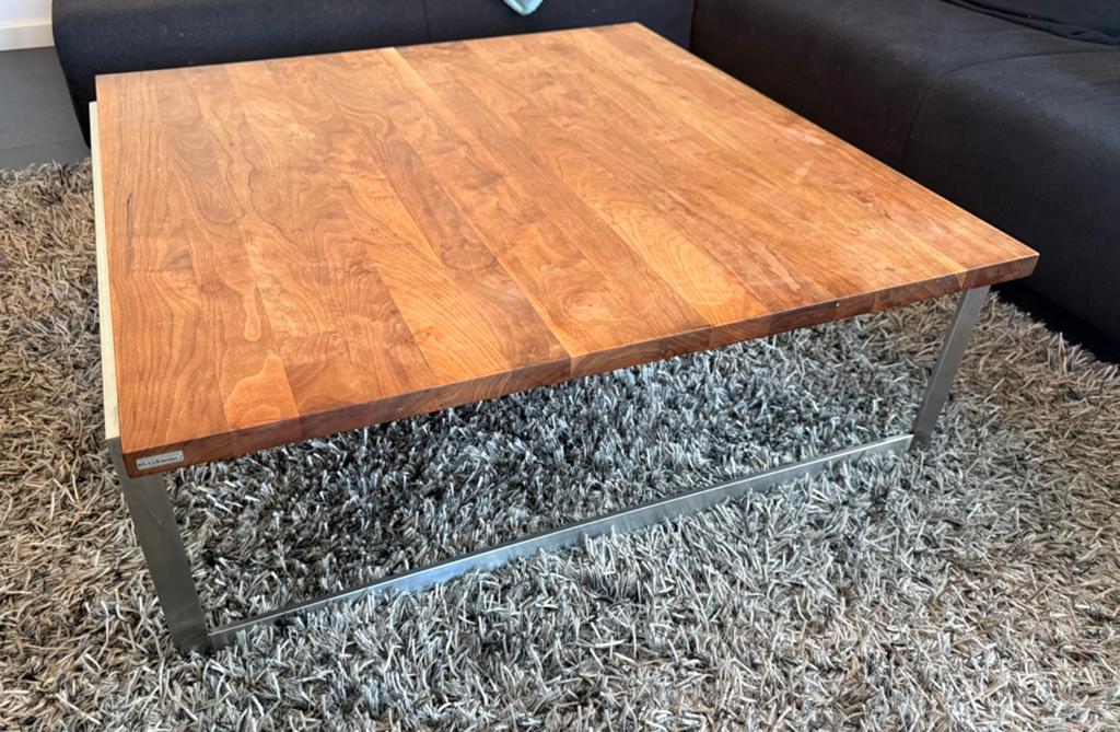 Salontafel vierkant 110cm Bert Plantagie Vision notenhout, Ophalen, Vierkant, Zo goed als nieuw, Modern