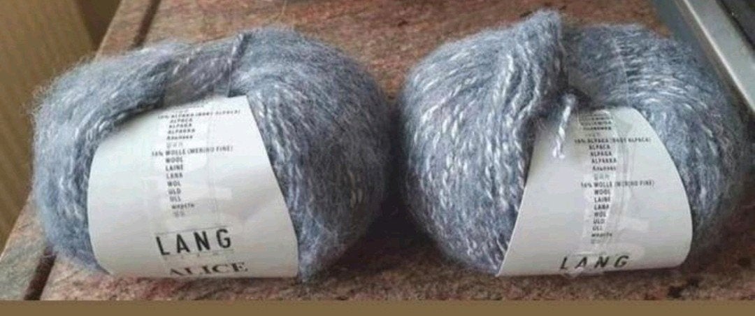 Lang Yarns Alice - 2 bollen jeansblauw gemêleerd garen, Ophalen of Verzenden, Nieuw, Breien of Haken, Wol of Garen