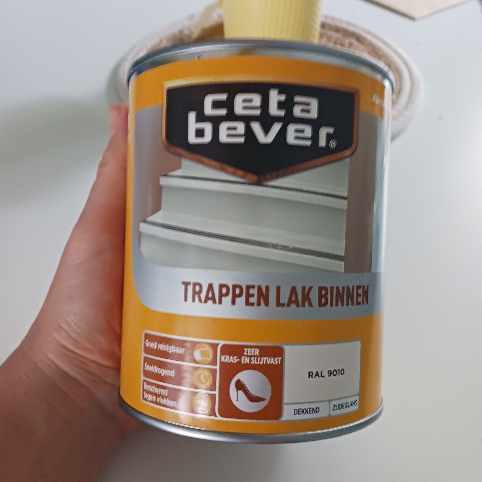 CetaBever Trappenlak Binnen RAL 9010 Zijdeglans 0,75L, Ophalen of Verzenden, Nieuw, Wit