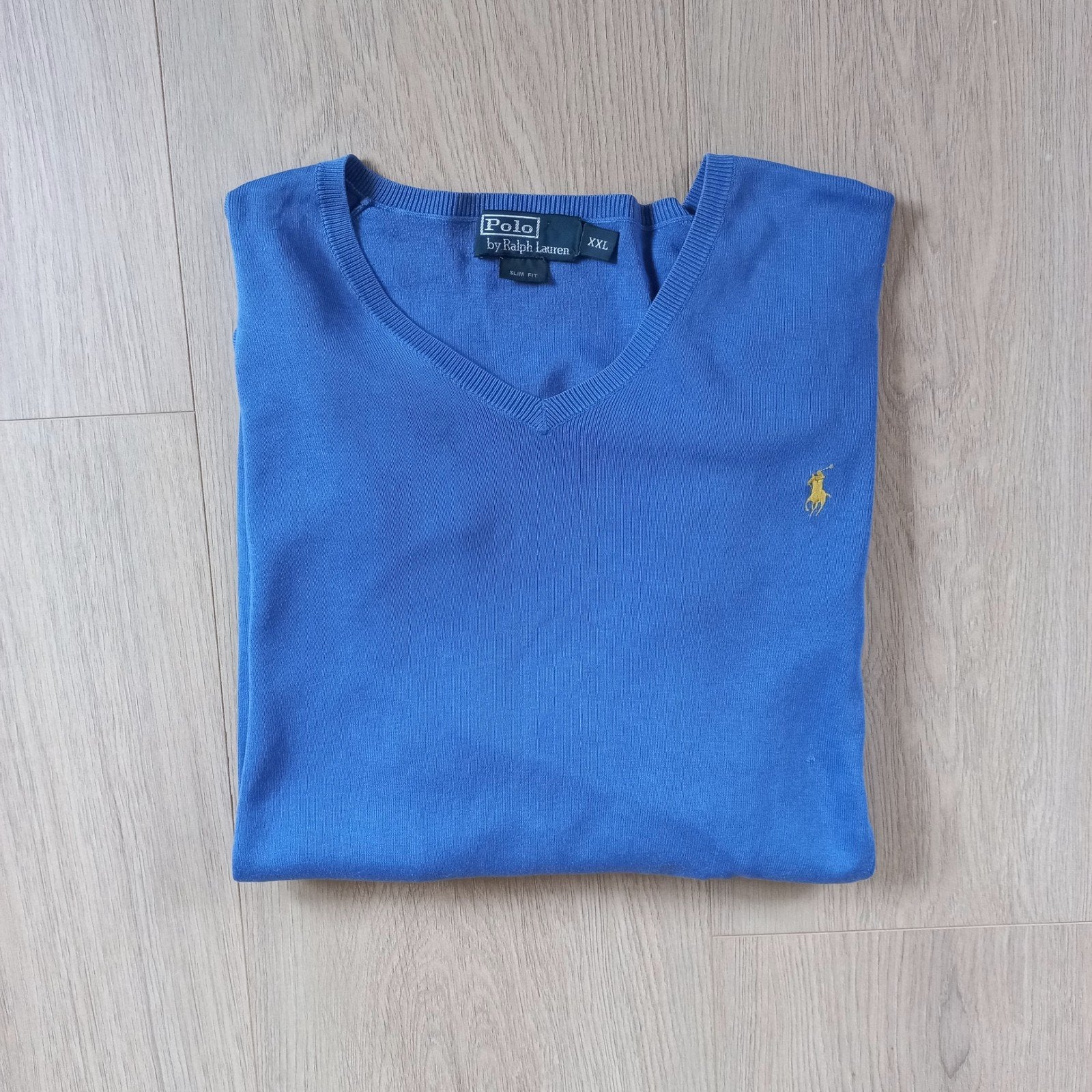 Stijlvolle Ralph Lauren blauwe V-hals trui maat XXL, Blauw, Ralph Lauren, Overige maten, Ophalen of Verzenden