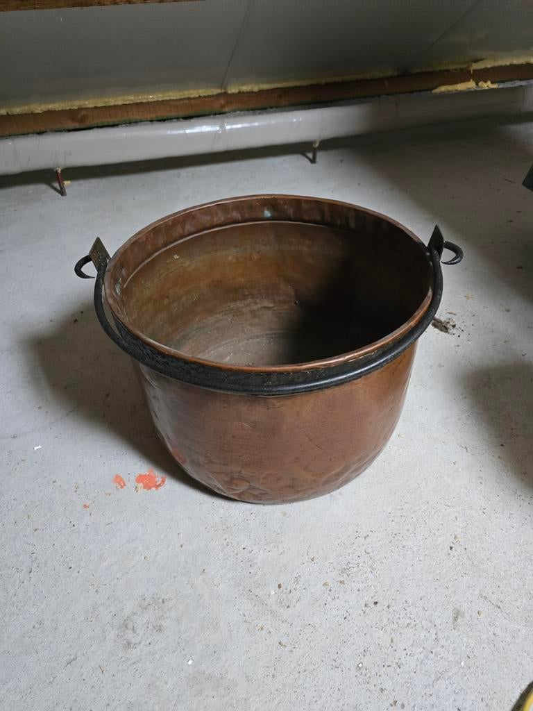 Antieke grote koperen ketel Merk Qualite duro., Ophalen of Verzenden