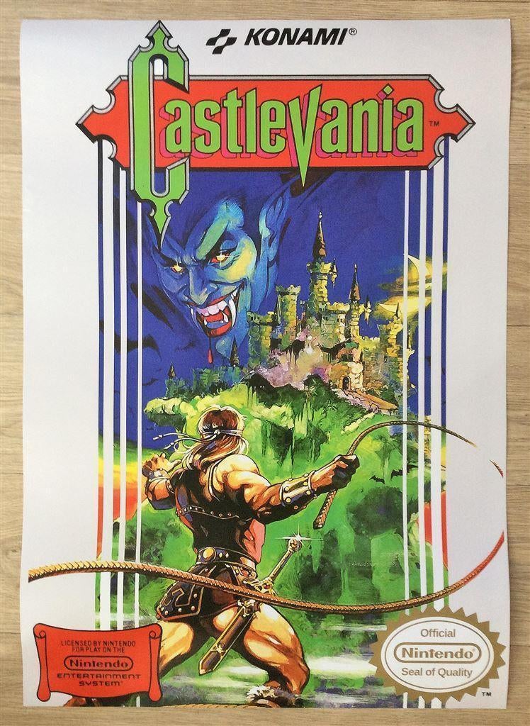 grote KONAMI CASTLEVANIA NES Retro Gameroom Art POSTER, Verzenden, Nieuw, A1 t/m A3, Film en Tv