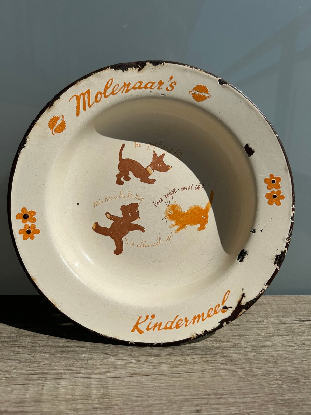 Origineel Emaille Kinderbord "Molenaar's Kindermeel" (~1930), Antiek en Kunst, Ophalen of Verzenden