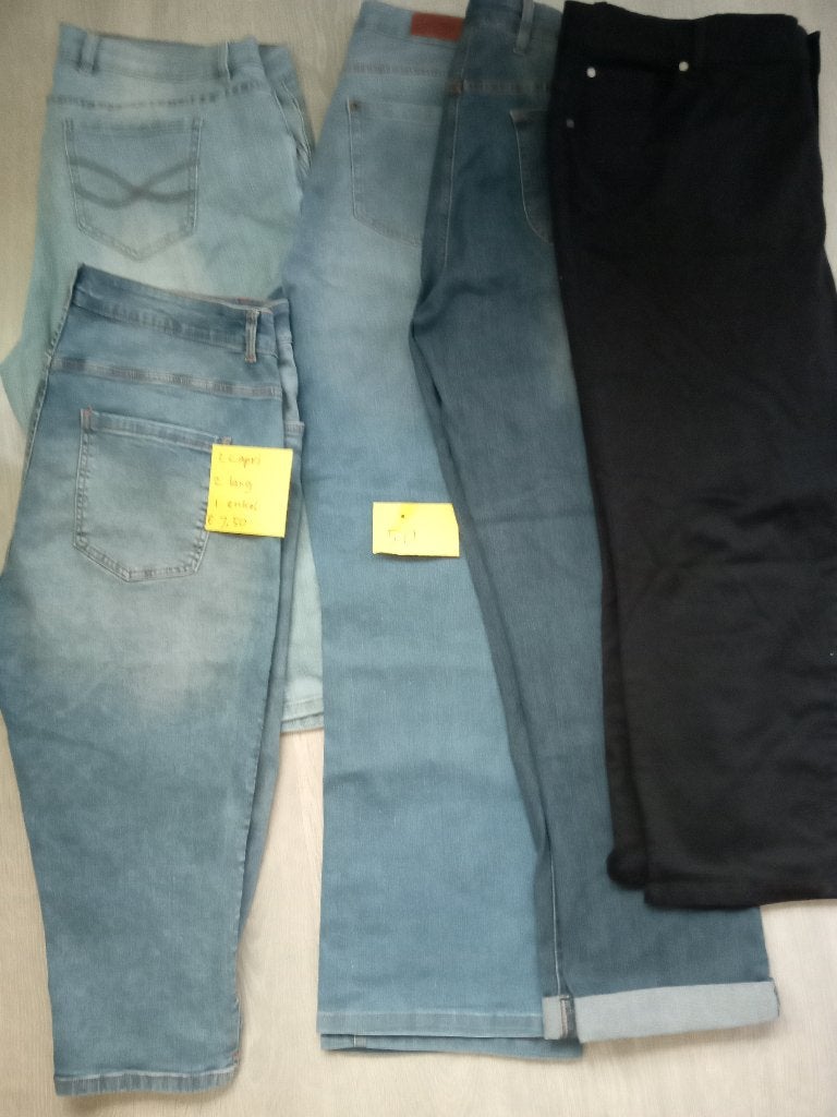 5 stuks jeans stretch maat 50, Kleding | Dames, Ophalen, Blauw, Overige jeansmaten, Gedragen
