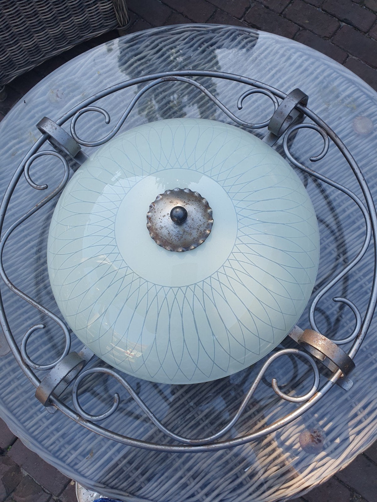 retro vintage plafoniere/plafondlamp, Ophalen