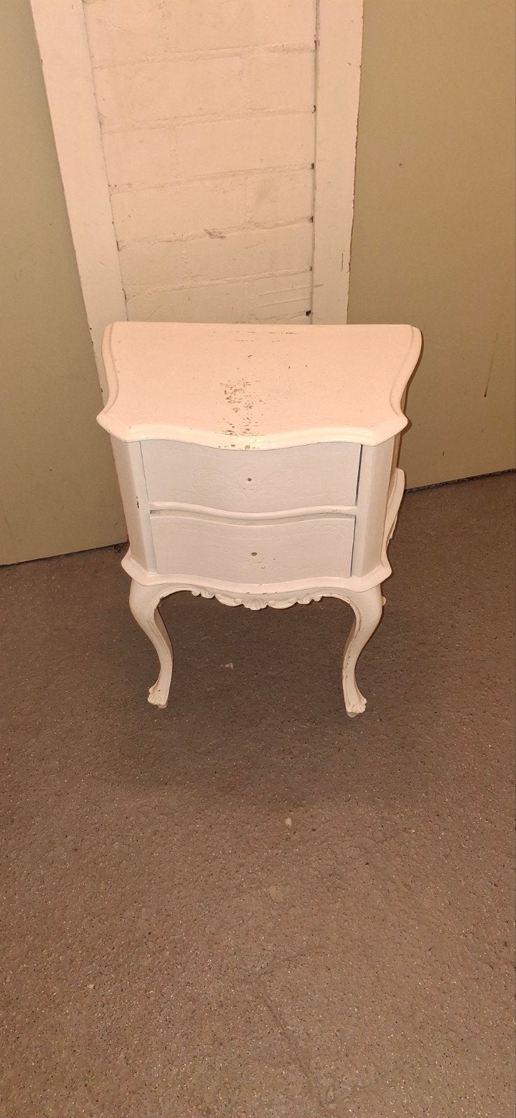 Vintage Brocante Nachtkastje - Wit Frans Landelijk, Huis en Inrichting, Ophalen, Gebruikt, Minder dan 45 cm, Minder dan 55 cm