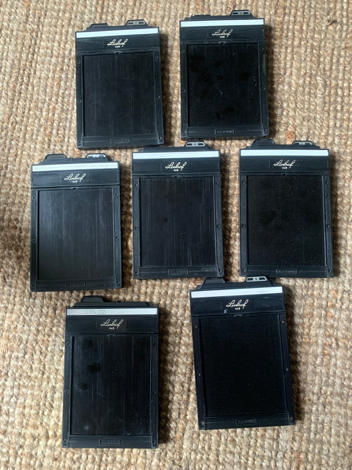 Linhof Technika 4x5 filmcassettes - 7 stuks, Overige merken, Overige typen, Ophalen of Verzenden, Gebruikt