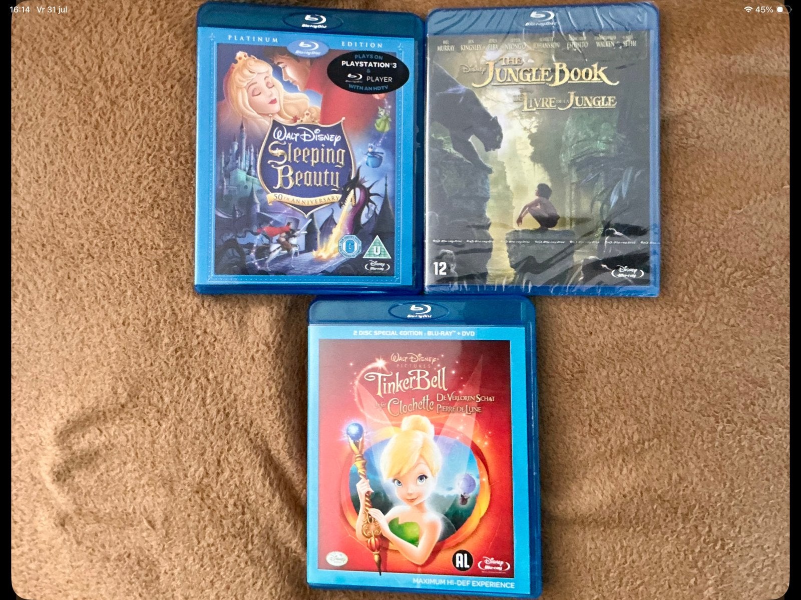 3 disneyfilms.  Blue ray, Ophalen of Verzenden, Zo goed als nieuw